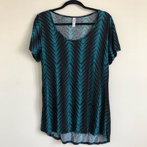 SOLD LulaRoe | Classic Tee Blue and Black Spotted